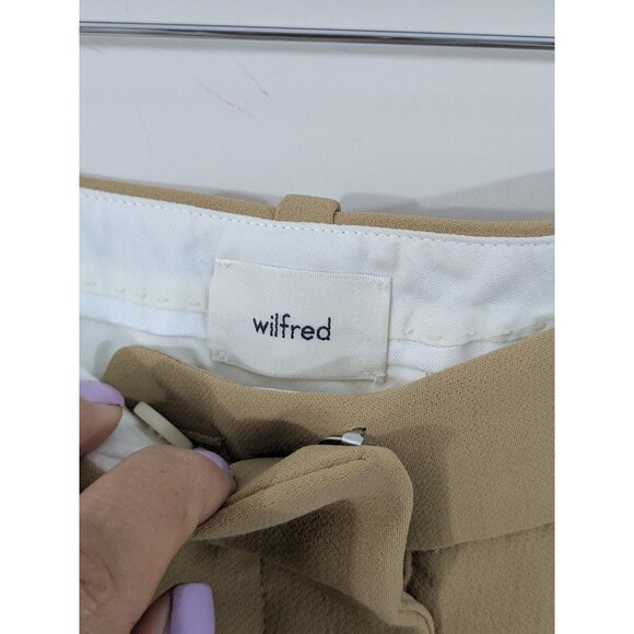 Wilfred Effortless Pants Aritzia Tan Wide Leg Pleated Trouser High-Rise Sz 2 - Picture 2 of 5